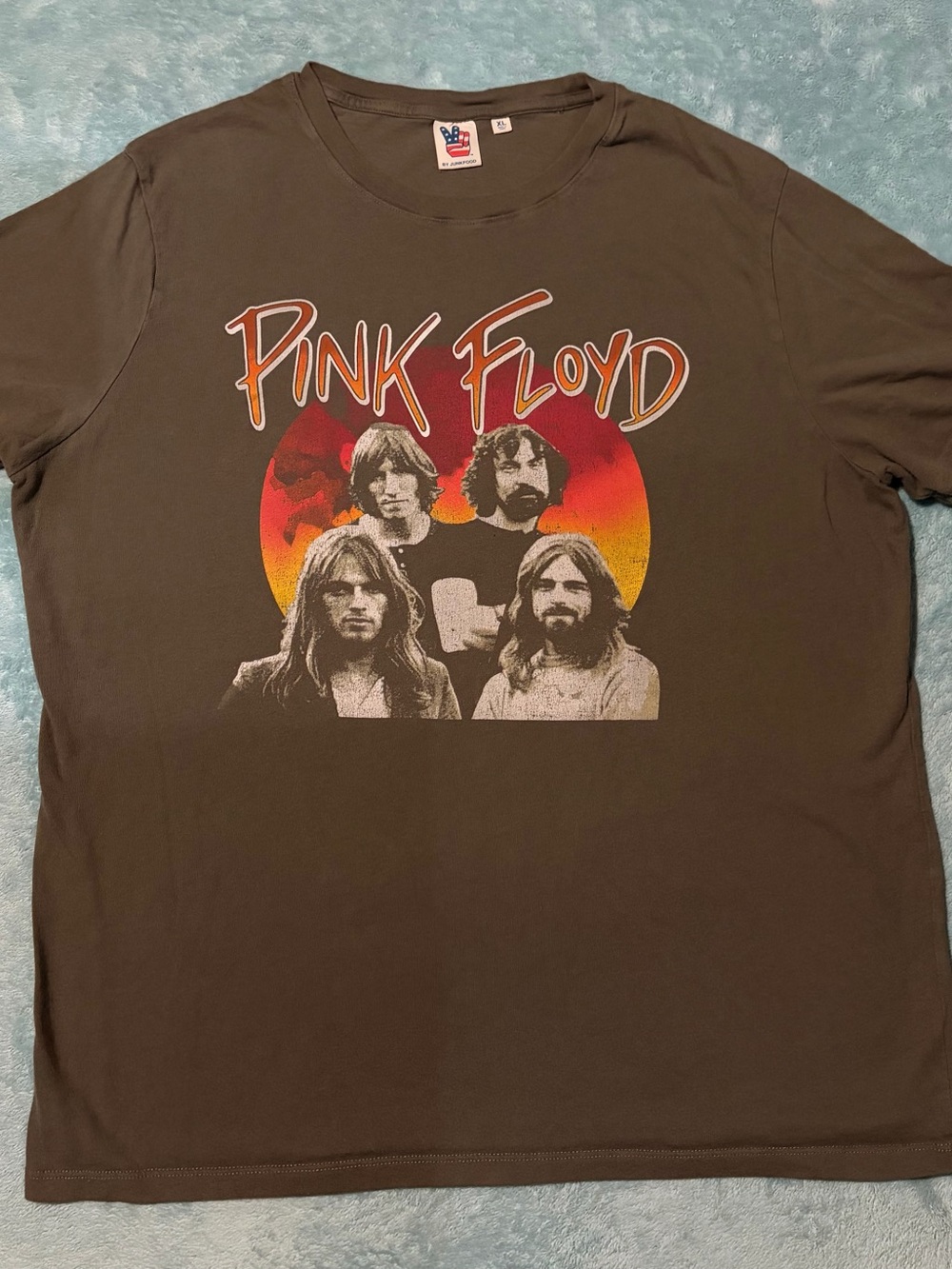 Grunge Vintage 70s Pink Floyd Band Graphic T-shirt (Army Green XL)
